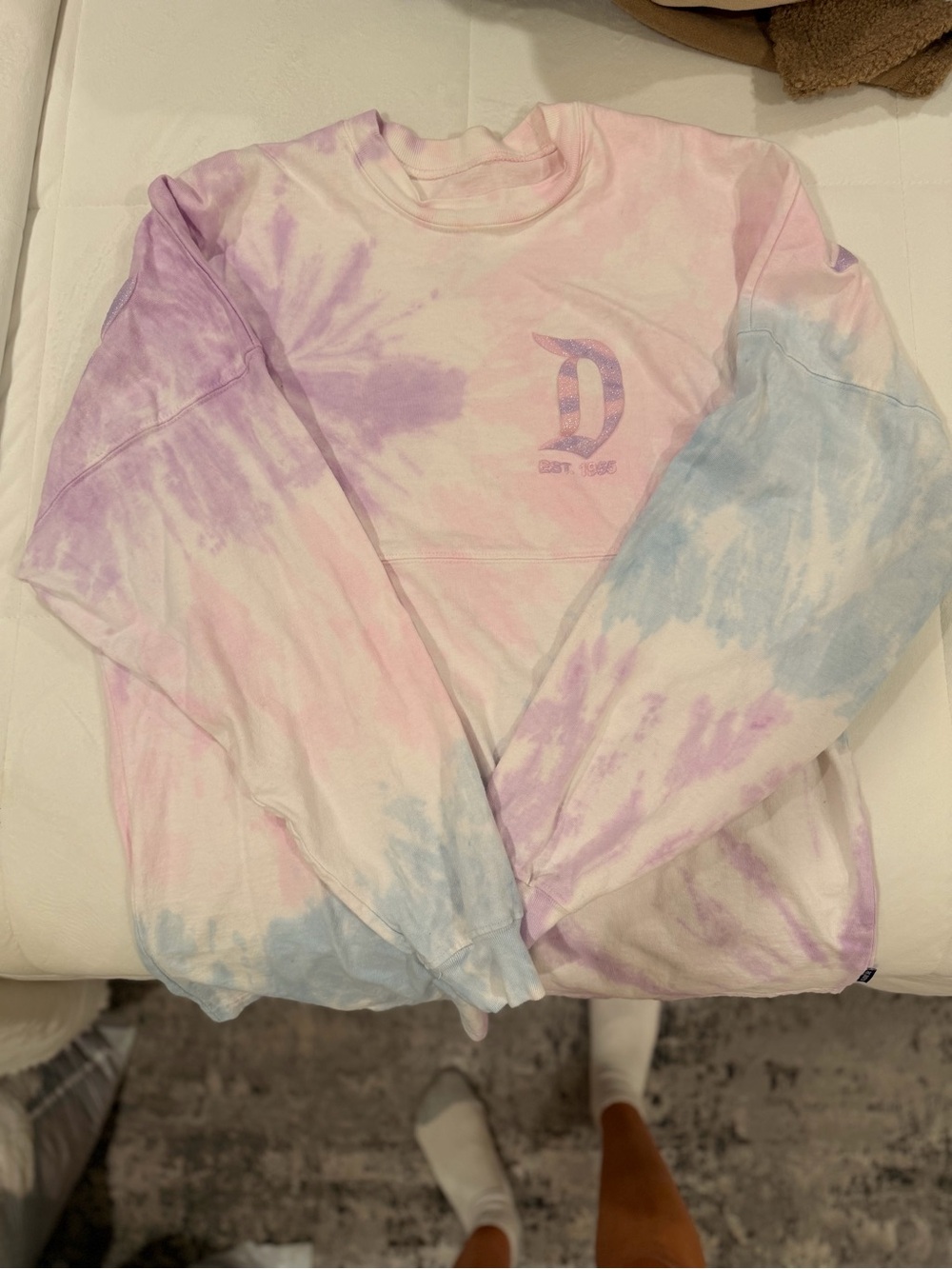 Disney Tie-Dye Long Sleeve Top - Pastel Pink, Purple & Blue